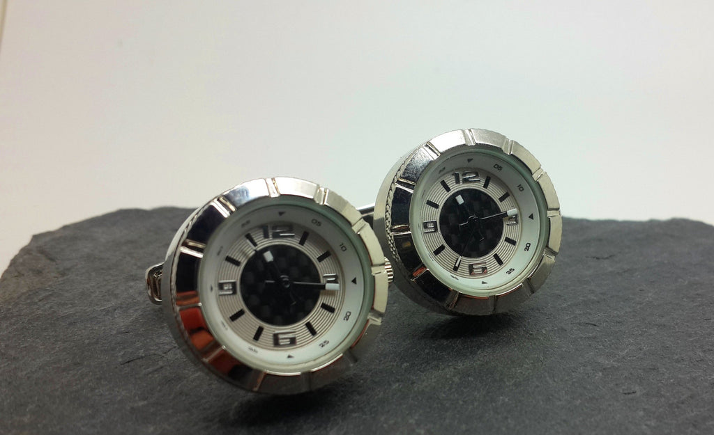 Clockwork Cufflinks With working clockface