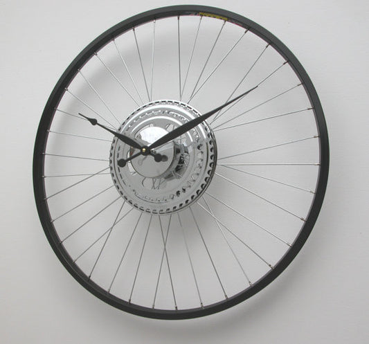 Bike Sprocket Wheel Clock black rim