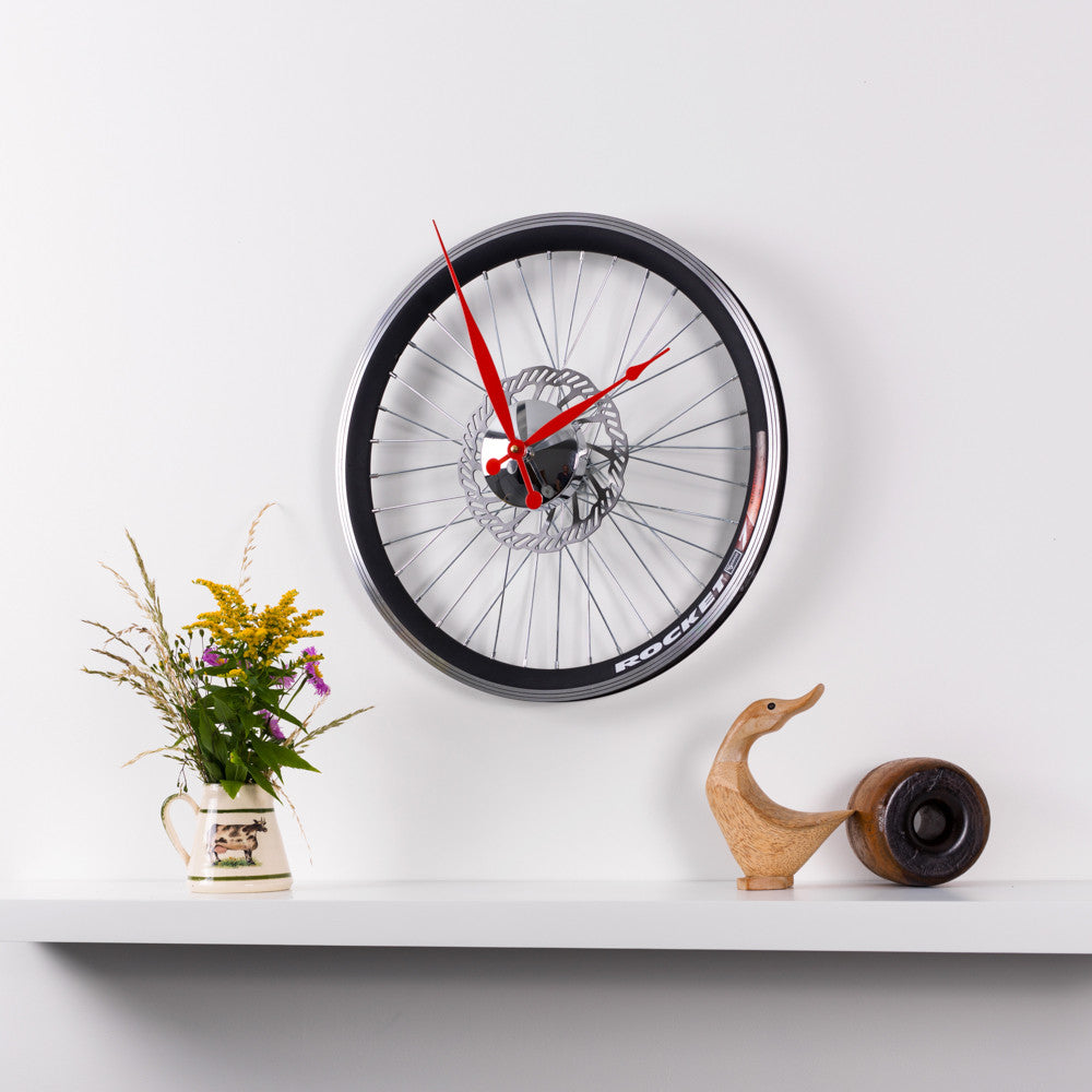 Racing Bike Wheel Clock With Brake Disc Small