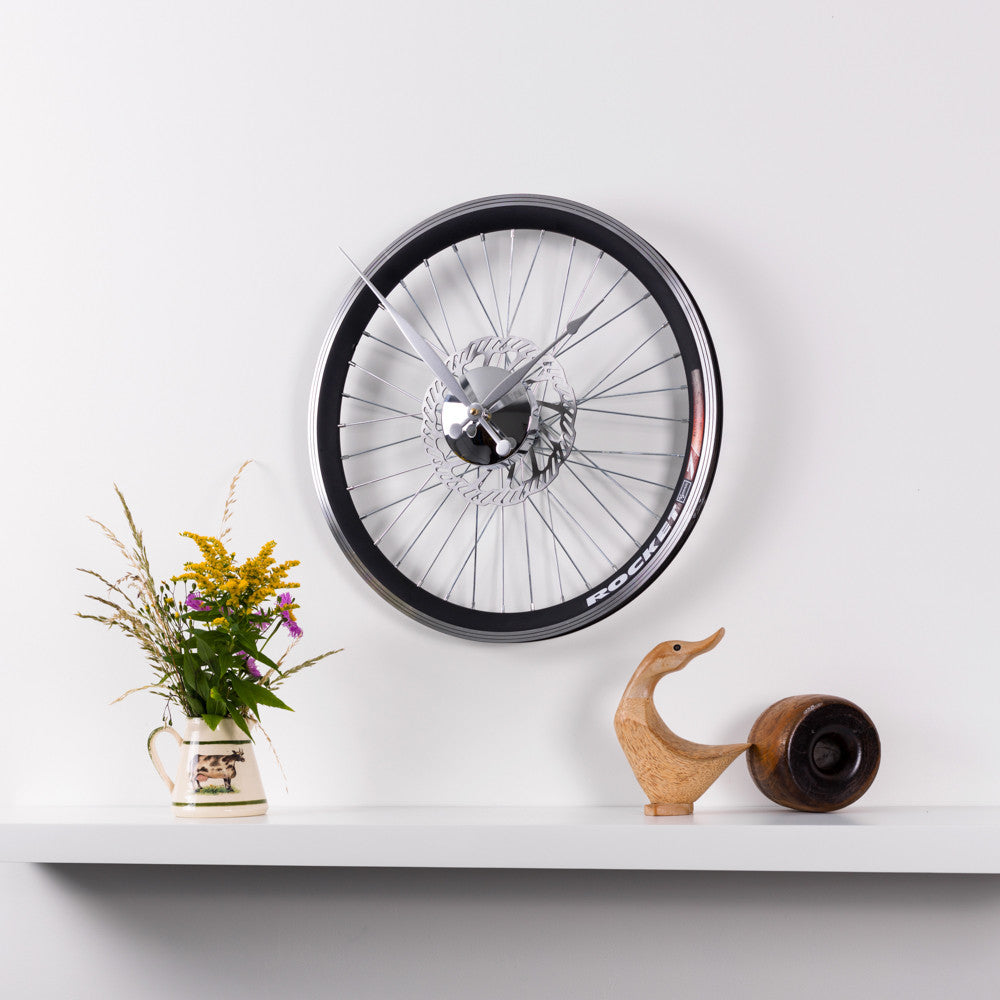 Racing Bike Wheel Clock With Brake Disc Small