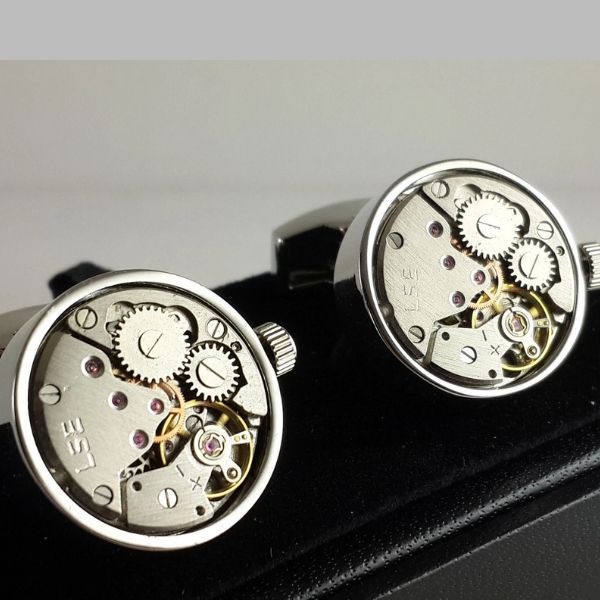 Clockwork Cufflinks With Real Moving Parts