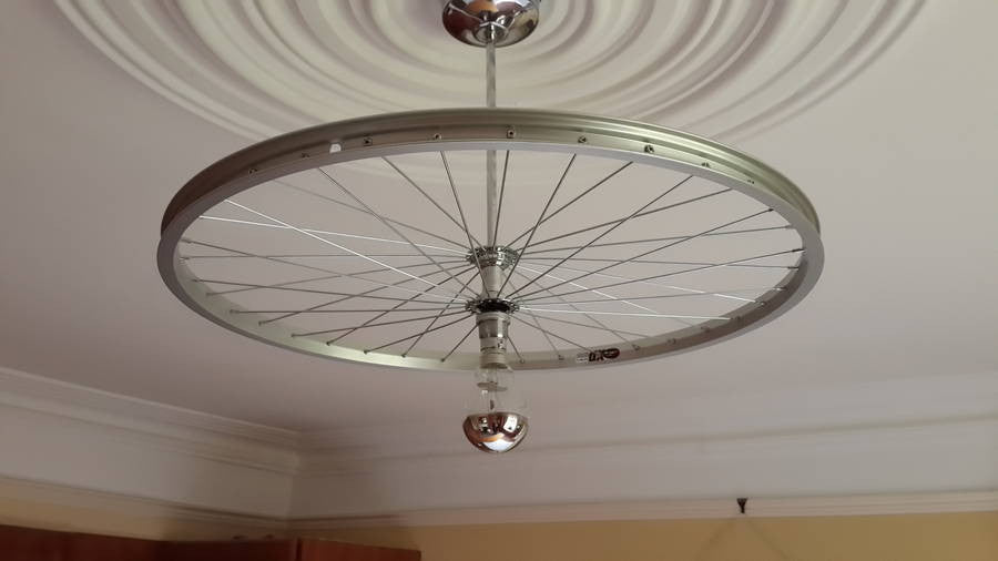 Bike Wheel Ceiling Light