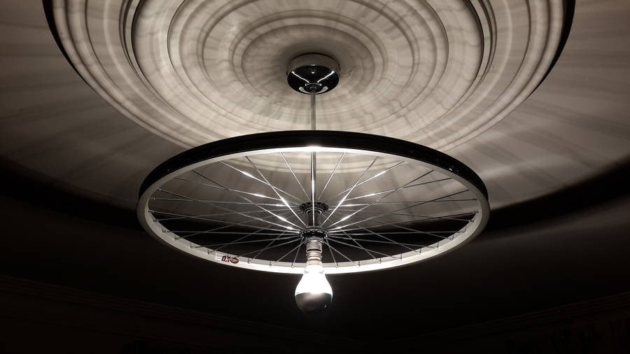 Bike Wheel Ceiling Light