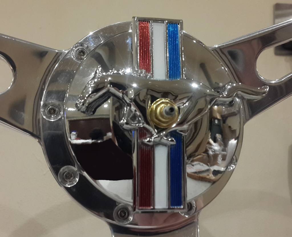 Classic car polished wooden steering wheel clock. Customers choice of car badge.